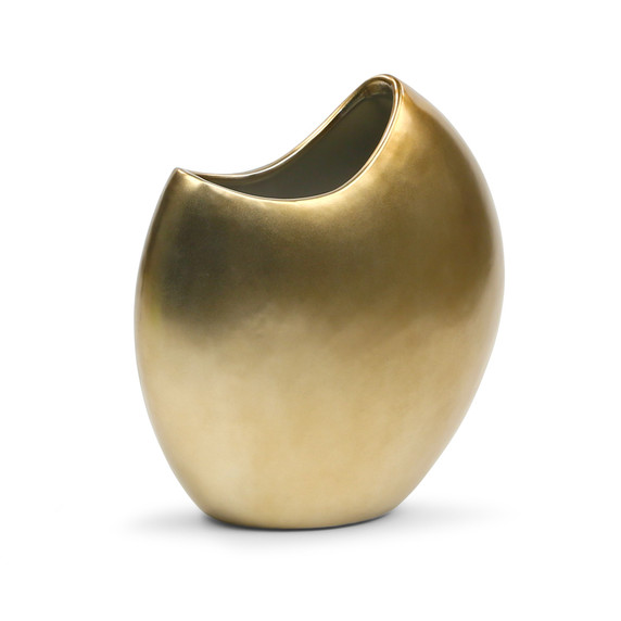 CUD5108GD - Gold Half Moon Vase - 8.5"