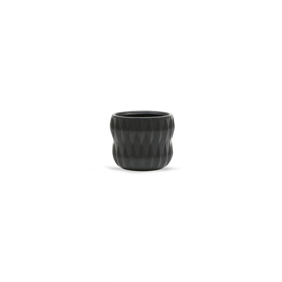 CUD8904BK - Small Unique Black Ceramic Pot - 4"