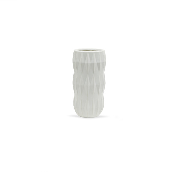 CUD8910WT Unique Tall White Ceramic Vase - 10" H (12 pcs)