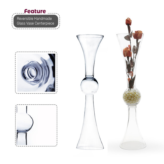 VTV2124 - Clear Reversible Trumpet Vase - 24"