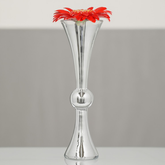 VTV2130SV - Silver Reversible Trumpet Vase - 30"