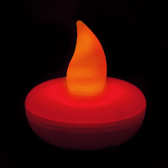 LED02RD Small Round Floating LED Candle - Red (12pcs)