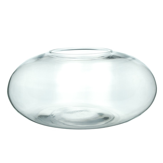 VBW1507 - Clear Flat Oval Garden Bowl Vase - 15" W x 7.5"H