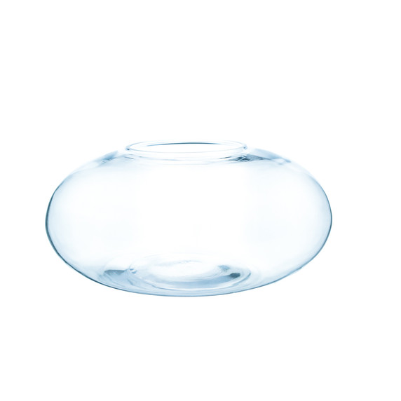 VBW1507 - Clear Flat Oval Garden Bowl Vase -  15" x 7.5"