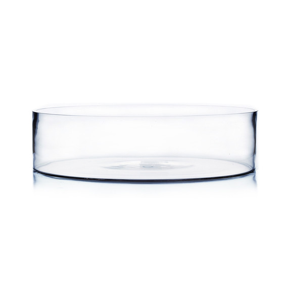 VCY1504 - Large Wide Pan Cylinder Glass Vase - 15" x 4"
