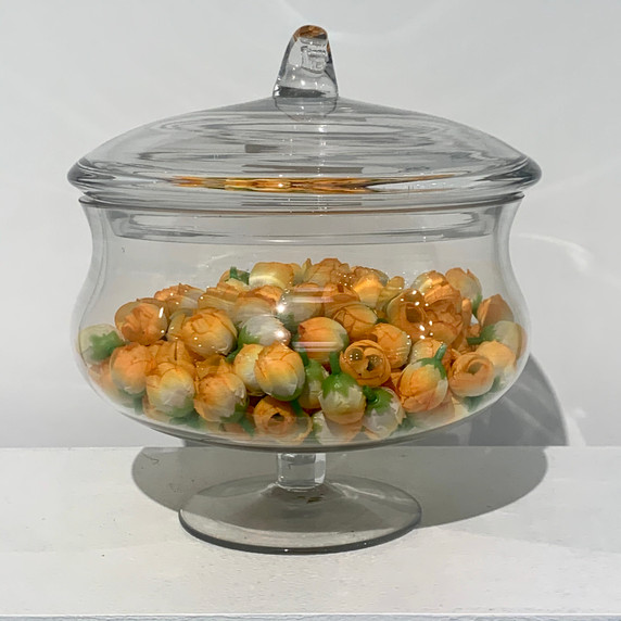 VAP0808 - Pedestal Cauldron Apothecary / Candy Buffet Jar with Lid - 8.5"
