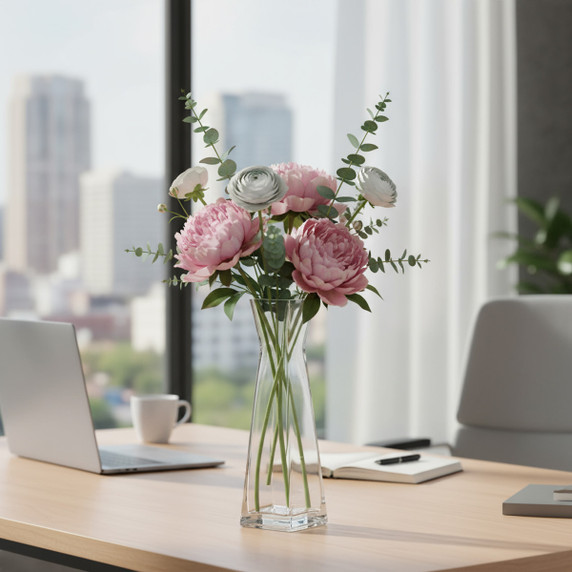 VBD1212 - Clear Pinched Bud Vase - 12"