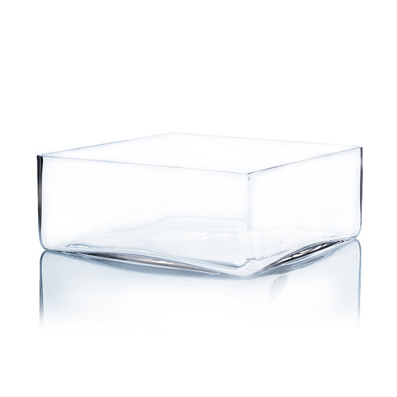 VBV1004 - Square Glass Block Vase - 10" x 4"