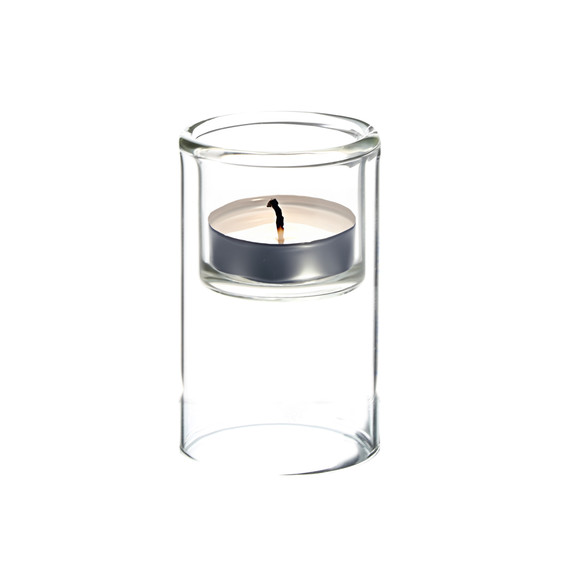 VCH0204 - Clear Cylinder Raised Votive Candle Holder - 4"