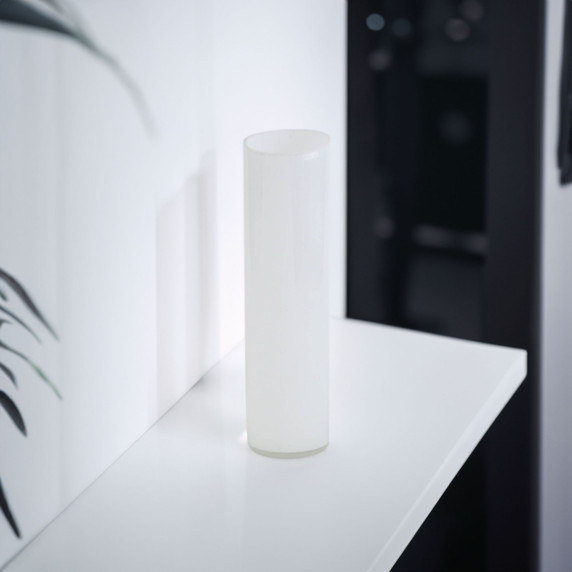 VCY0520WT - White Cylinder Glass Vase - 5" x 20"