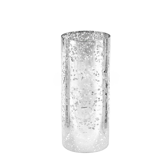 HST0510SS - Silver Speckled Glass Hurricane Candle Shade Chimney Tube [No Bottom] - 5" x 10"