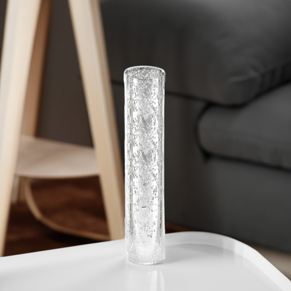 HST2514SS - Silver Speckled Glass Hurricane Candle Shade Chimney Tube [No Bottom] - 2.5" x 14"