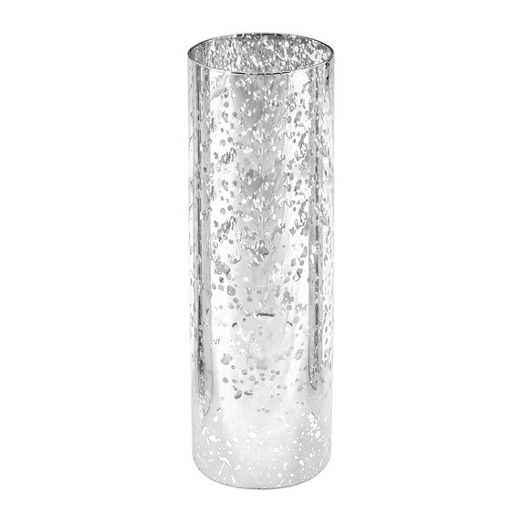 HST0412SS - Silver Speckled Glass Hurricane Candle Shade Chimney Tube [No Bottom] - 4" x 12"