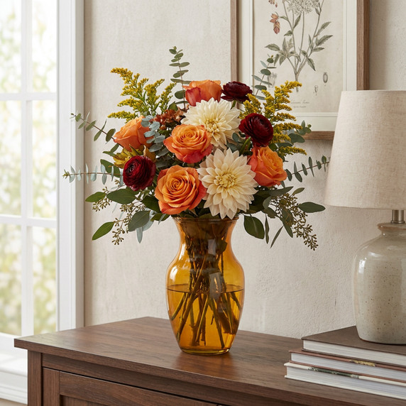VMB1099 - Rose Bouquet Vase, Machine Pressed - 8" (Various Colors)