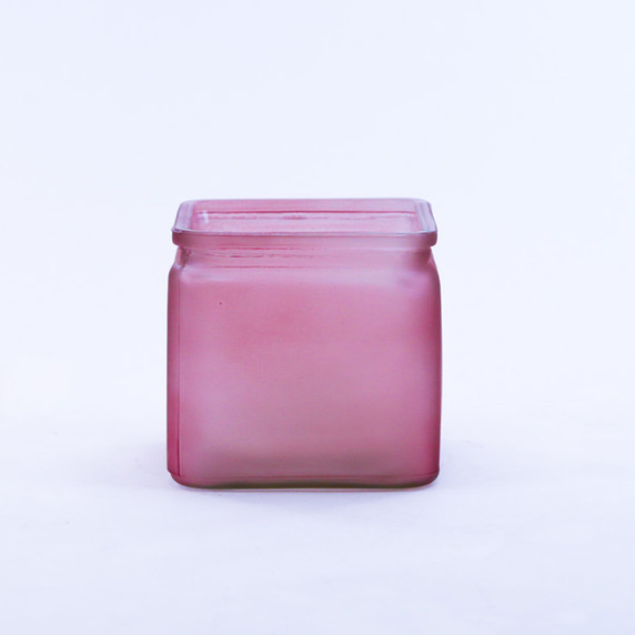 VMB0005 - Cube Vase with Lip, Machine Pressed - 4.8" (Various Colors)