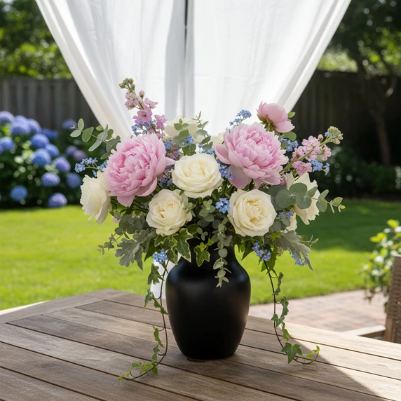VMA1099 - Rose Bouquet Vase, Machine Blown - 8" (Various Colors)