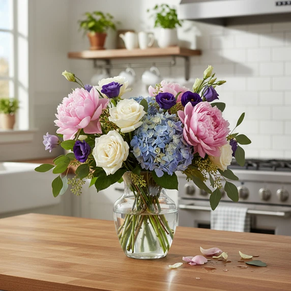 VMA1099 - Rose Bouquet Vase, Machine Blown - 8" (Various Colors)