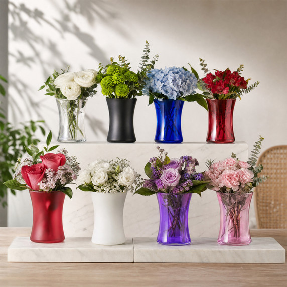 VMA1111 - Rosario Vase, Machine Blown - 8" (Various Colors)