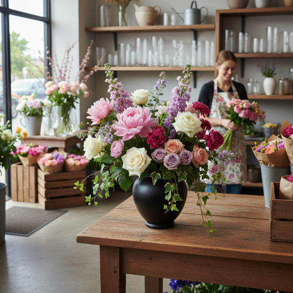 VMA1022 - Dunham Urn Vase, Machine Blown - 7.5" (Various Colors)