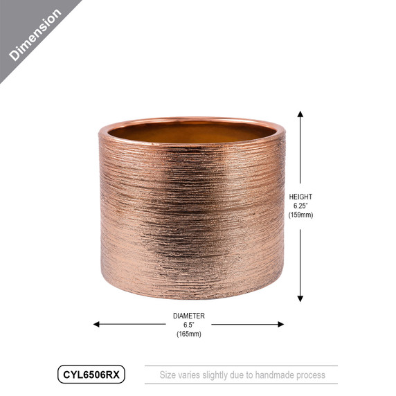 CYL6506 - Ceramic Cylinder Vase - 6"H (Various Colors)