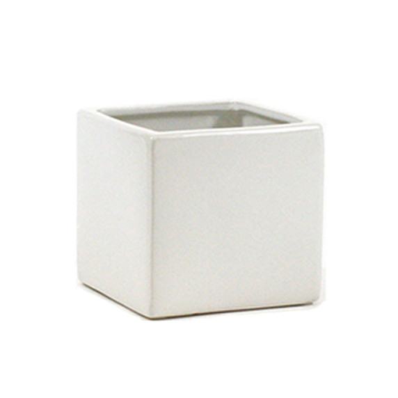 Ceramic Cube Vase - 6"H (Various Colors)