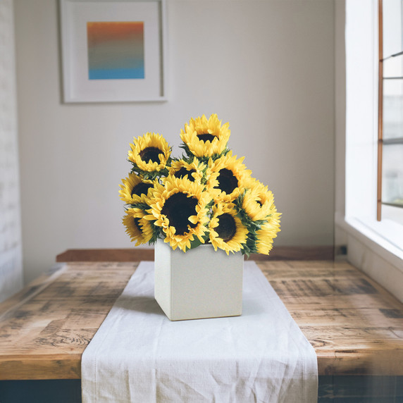 Ceramic Cube Vase - 6"H (Various Colors)