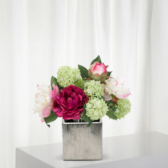 Ceramic Cube Vase - 5"H (Various Colors)