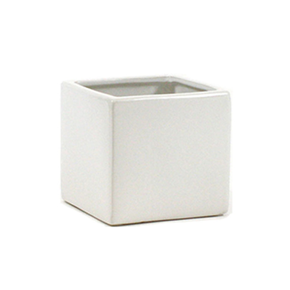 Ceramic Cube Vase - 5"H (Various Colors)