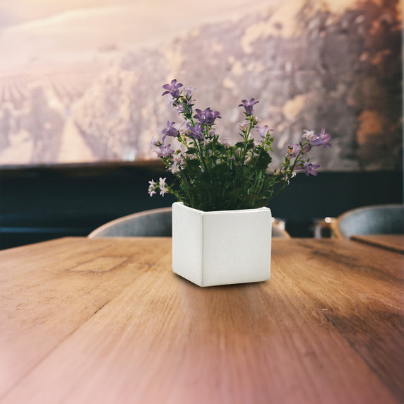 Ceramic Cube Vase - 5"H (Various Colors)