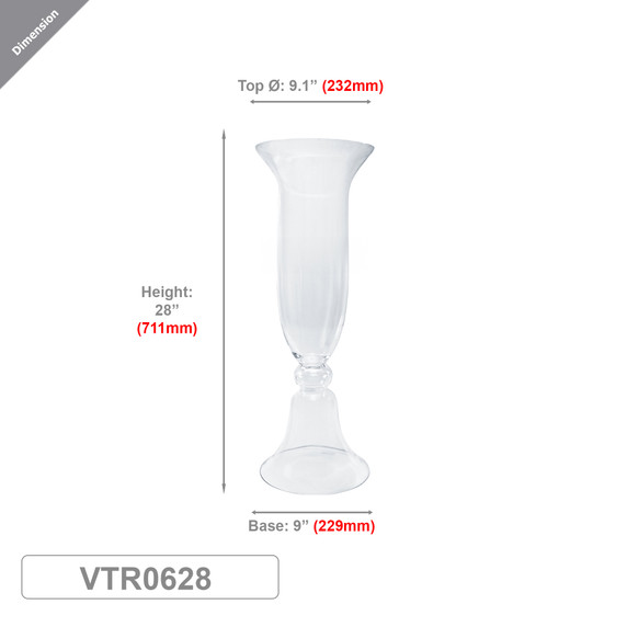 VTR0628 - Garnier Trumpet Vase - 28"