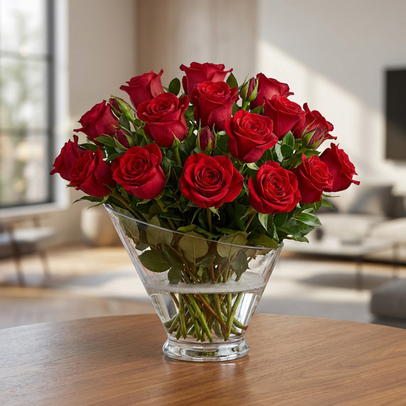 VHC1708 - Calyx Slant Cut Bowl Vase - 7.75"