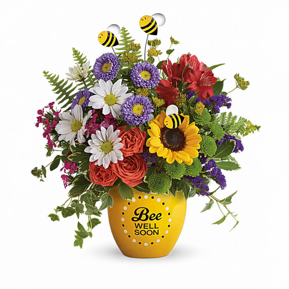 CFB2605YL - Yellow Bee Well Soon Vase - 5"