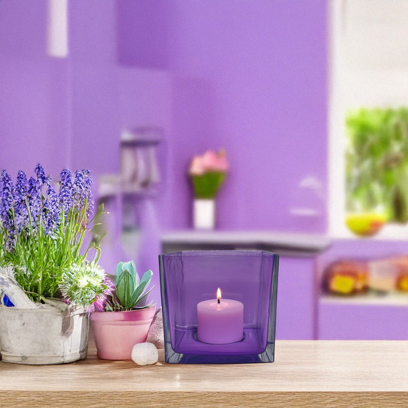 Everyday Cube Glass Vase / Candle Holder - 5" (Various Colors)