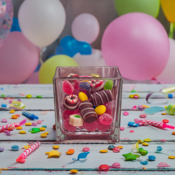 Everyday Cube Glass Vase / Candle Holder - 5" (Various Colors)