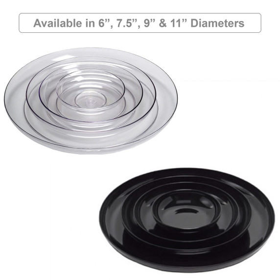 Plastic Floral Designer Dish - 9" (Various Colors)