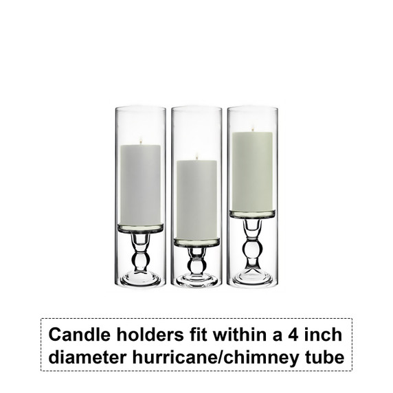 3.4" Small Clear Classic Pillar / Taper Candle Holder