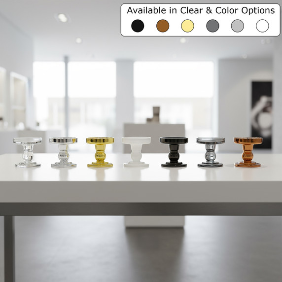 3.4" Small Classic Pillar / Taper Candle Holder (Various Colors)