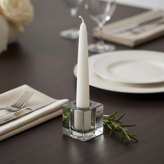 Clifford Cube Glass Taper Candle Holder - 1.57" (Various Colors)