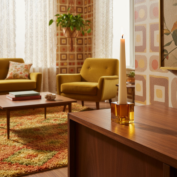 Clifford Cube Glass Taper Candle Holder - 1.57" (Various Colors)