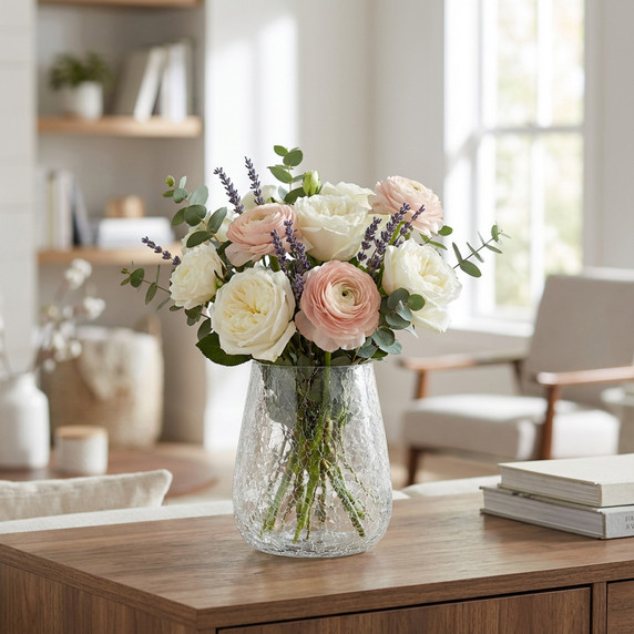 VCV2607 - Tapered Up Frostveil Crackle Bowl - 7"