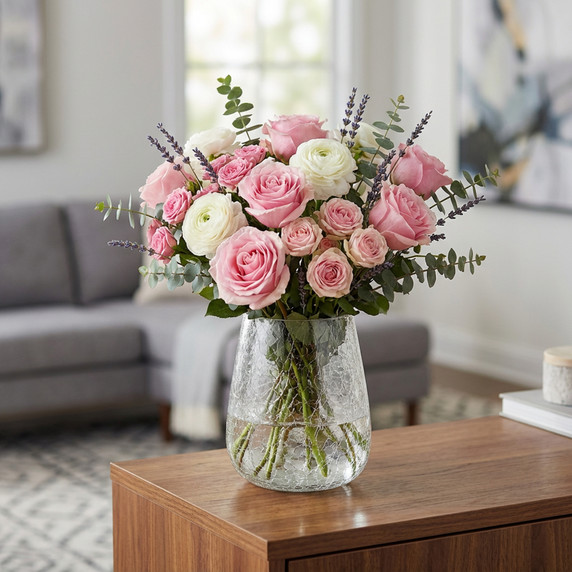 VCV2607 - Tapered Up Frostveil Crackle Bowl - 7"