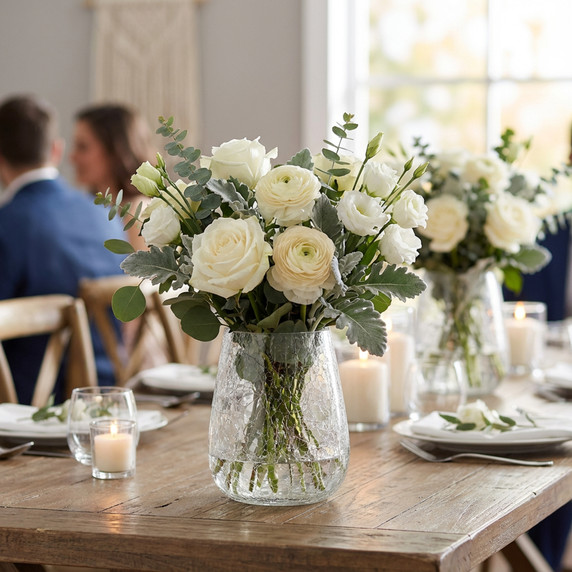 VCV2607 - Tapered Up Frostveil Crackle Bowl - 7"