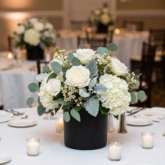 CYL7507BK - Black Ceramic Cylinder Vase - 6.75"H