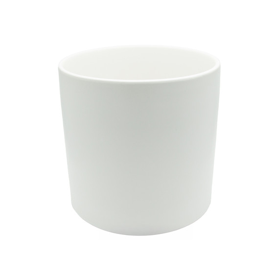 CYL7507WT - White Ceramic Cylinder Vase - 6.75"H