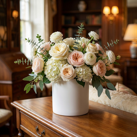 CYL7507WT - White Ceramic Cylinder Vase - 6.75"H