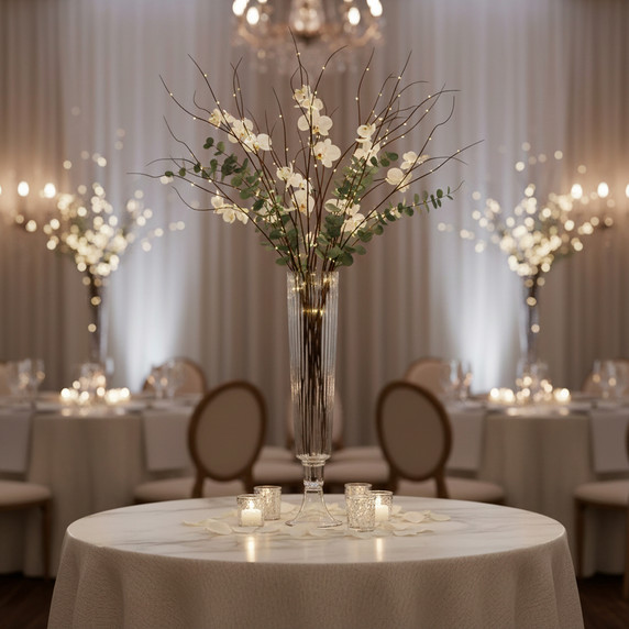 VTV3235 - Clear Fluted Trumpet Vase - 35.5"