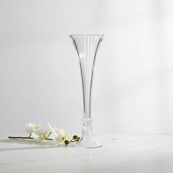 VTV3320 - Flare Fluted Clarinet Trumpet Vase - 19.75"
