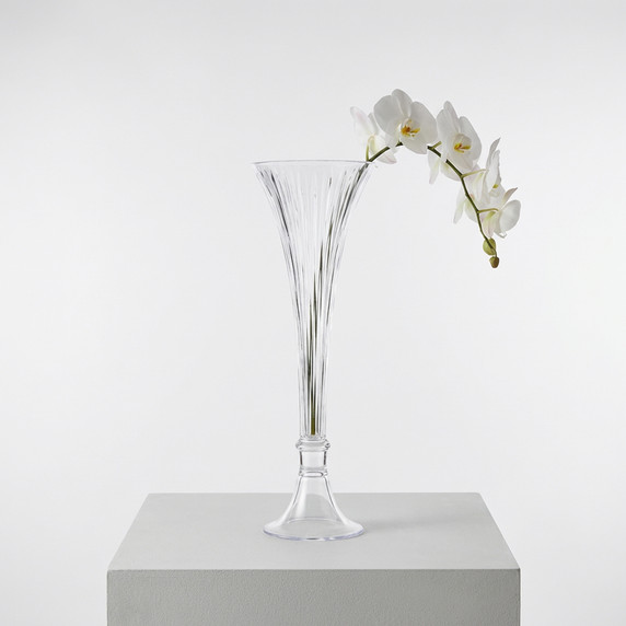 VTV3320 - Flare Fluted Clarinet Trumpet Vase - 19.75"