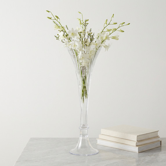 VTV3320 - Flare Fluted Clarinet Trumpet Vase - 19.75"