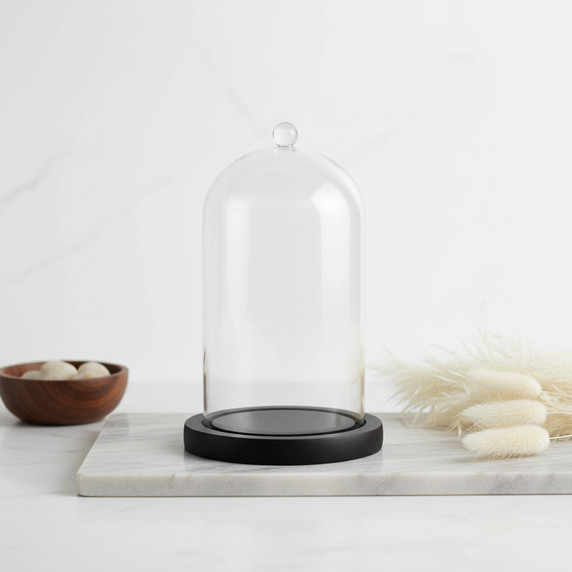 VDM0508BB - Large Glass Cloche with Base - 8.7"